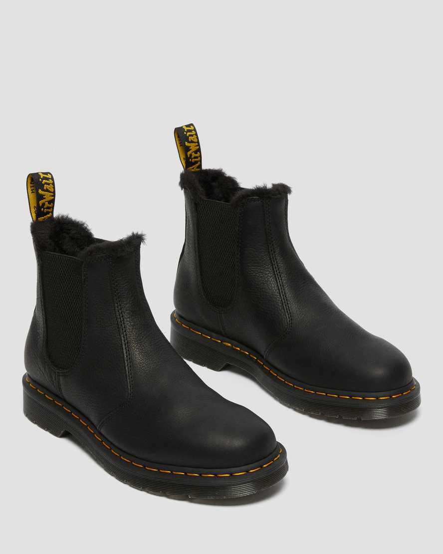 Dr Martens 2976 Faux Fur Astar Chelsea Kadın Kışlık Botlar Siyah  Türkiye |  90724-KLUZ