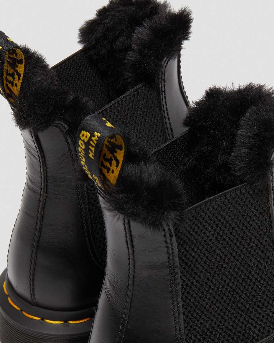 Dr Martens 2976 Leonore Faux Fur Astar Chelsea Kadın Kışlık Botlar Koyu Gri  Türkiye |  25730-HLNX