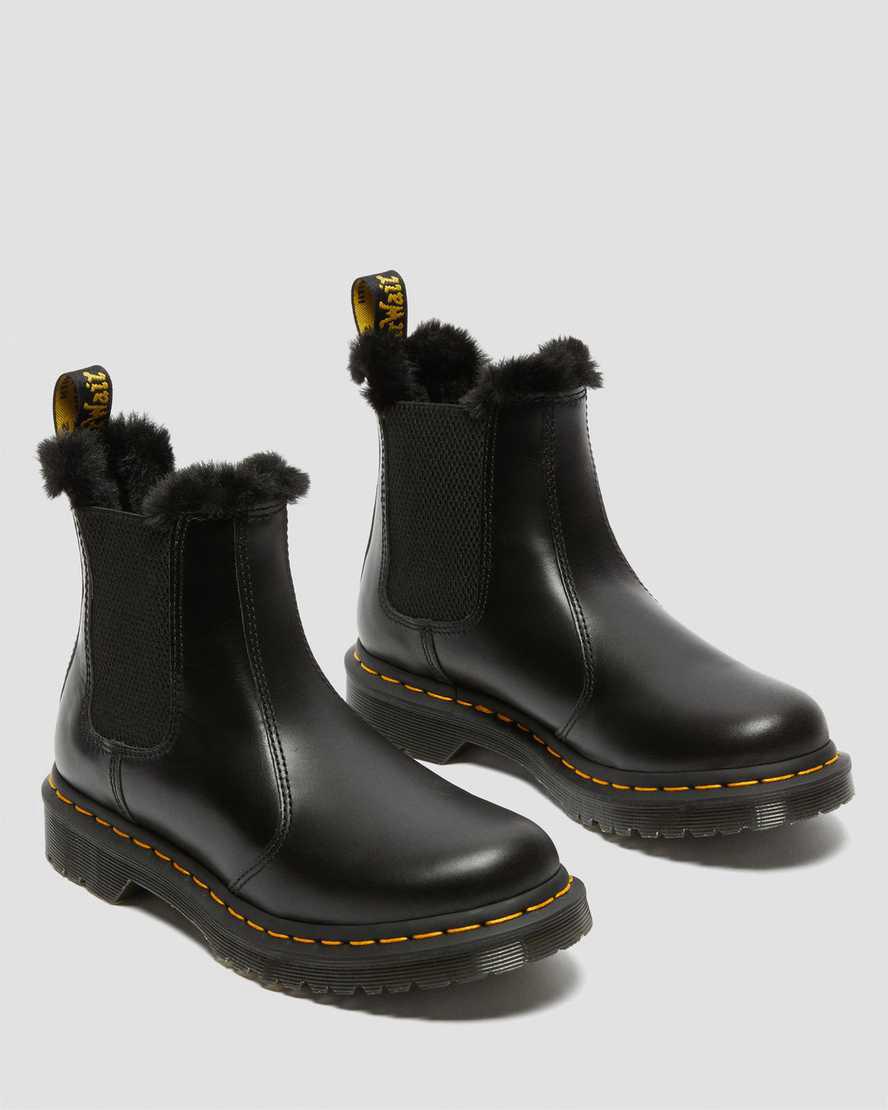 Dr Martens 2976 Leonore Faux Fur Astar Chelsea Kadın Kışlık Botlar Koyu Gri  Türkiye |  25730-HLNX