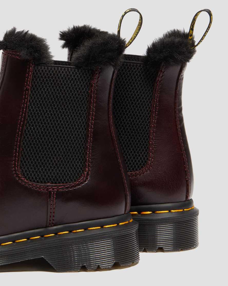 Dr Martens 2976 Leonore Faux Fur Astar Chelsea Kadın Bilek Boy Bot Bordo  Türkiye |  30478-HJGS