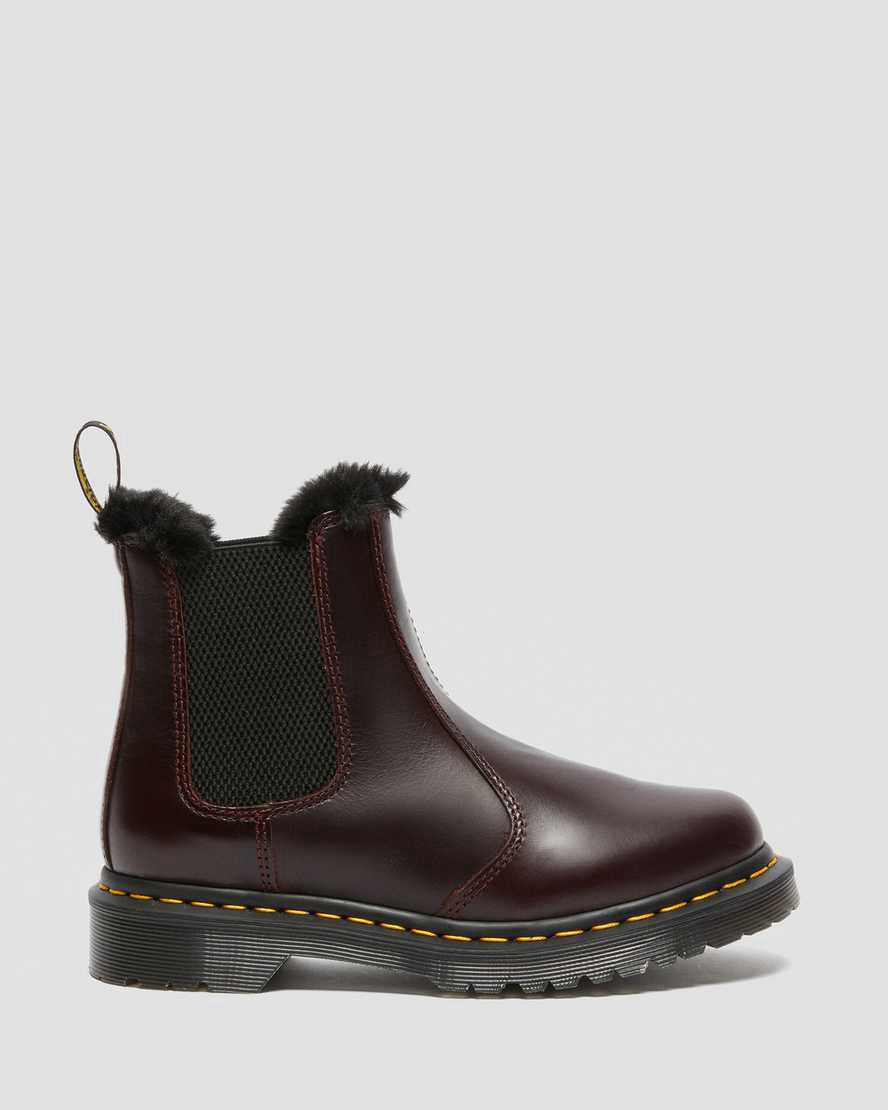 Dr Martens 2976 Leonore Faux Fur Astar Chelsea Kadın Bilek Boy Bot Bordo  Türkiye |  30478-HJGS