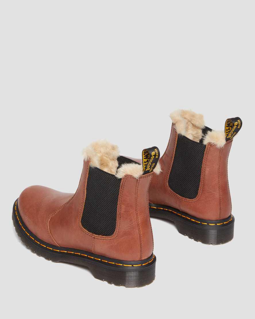 Dr Martens 2976 Leonore Faux Fur-Astar Chelsea Kadın Bilek Boy Bot Kahverengi  Türkiye |  38957-ZUGO