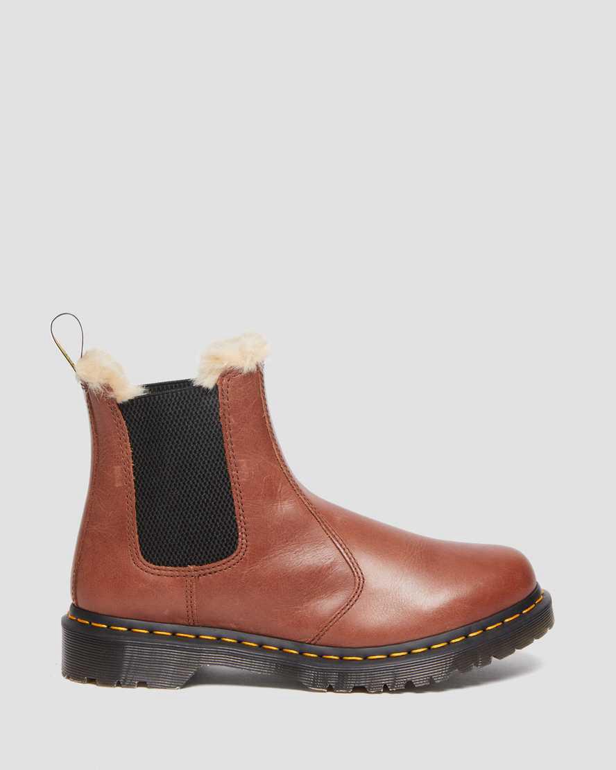 Dr Martens 2976 Leonore Faux Fur-Astar Chelsea Kadın Bilek Boy Bot Kahverengi  Türkiye |  38957-ZUGO