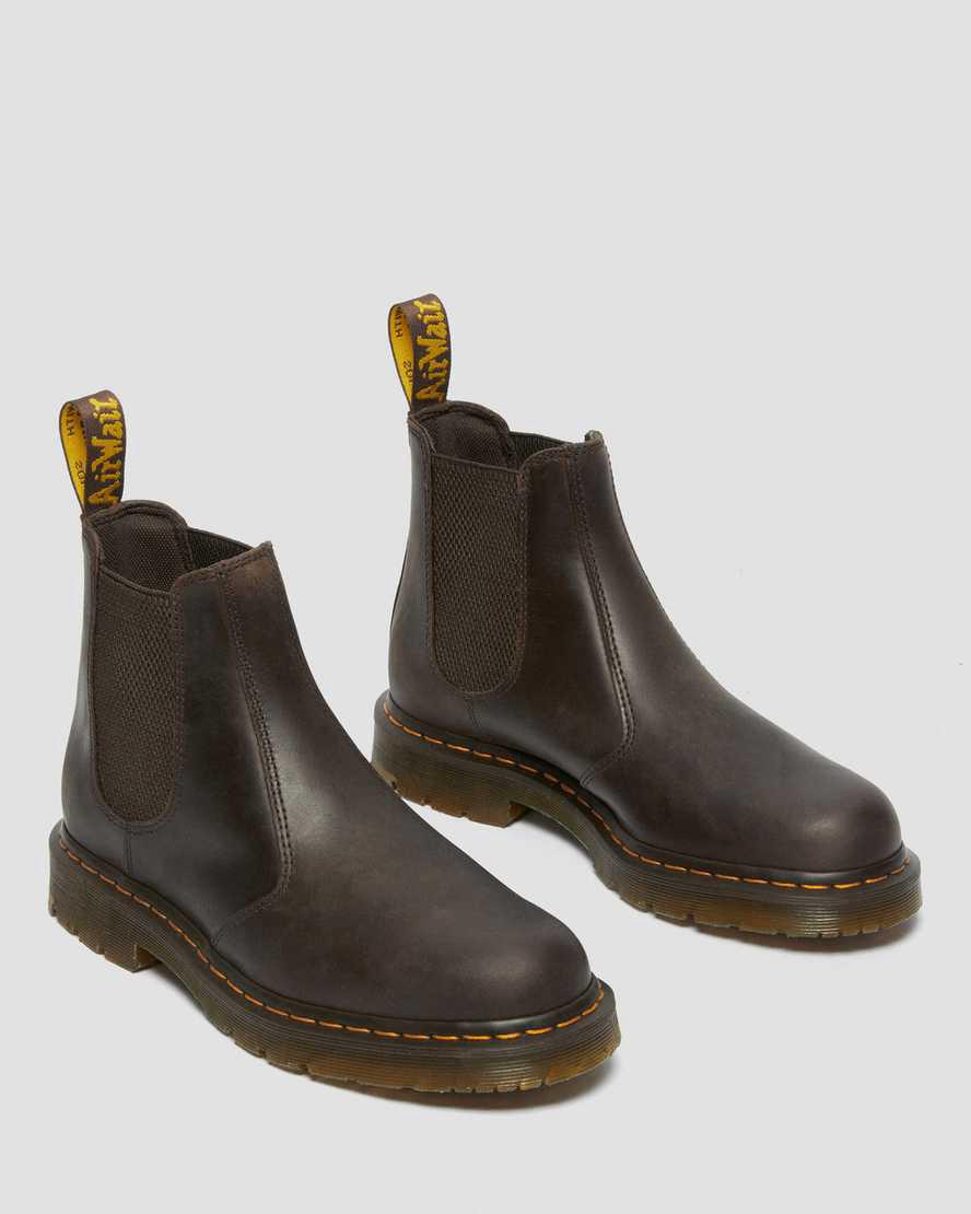 Dr Martens 2976 Slip Resistant Deri Chelsea Kadın Bilek Boy Bot Koyu Kahverengi  Türkiye |  10832-ZKSW