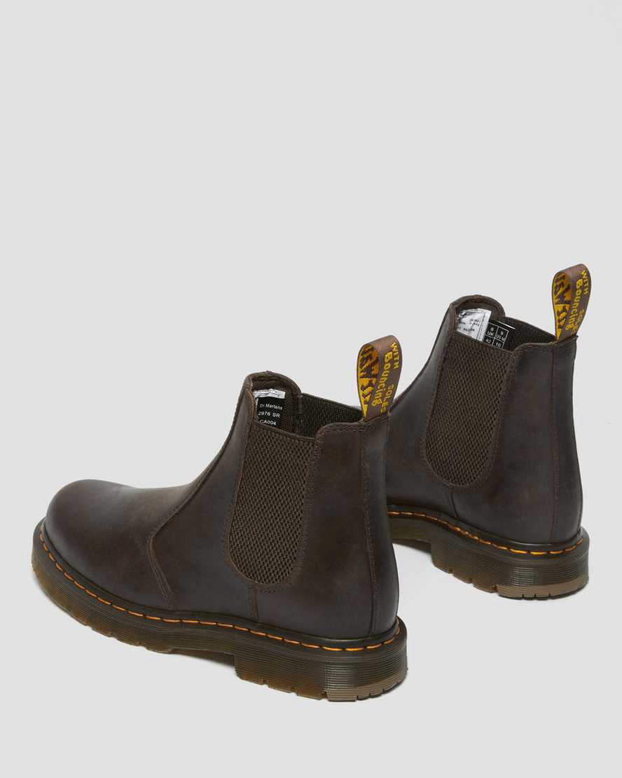 Dr Martens 2976 Slip Resistant Deri Chelsea Kadın Bilek Boy Bot Koyu Kahverengi  Türkiye |  10832-ZKSW