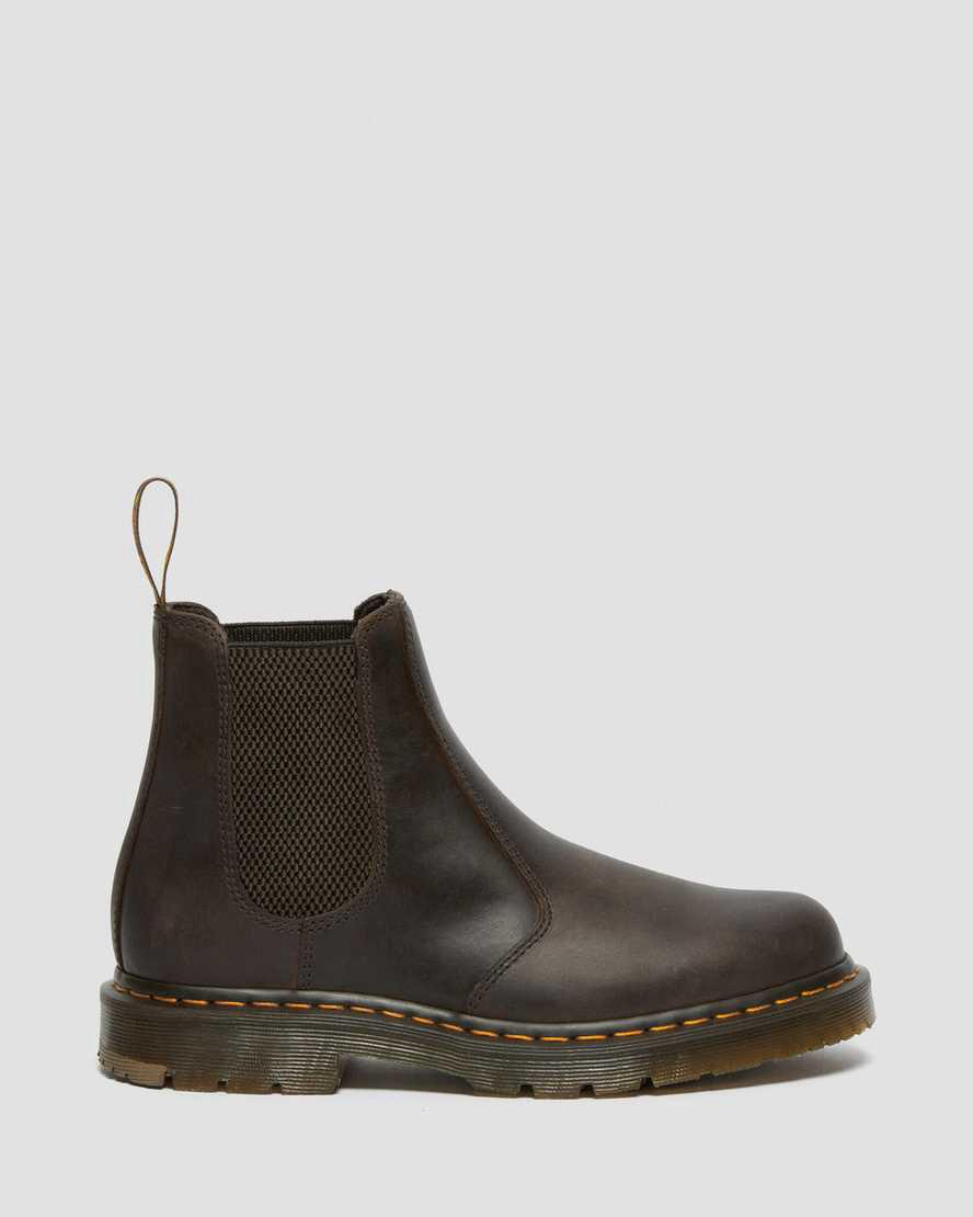 Dr Martens 2976 Slip Resistant Deri Chelsea Kadın Bilek Boy Bot Koyu Kahverengi  Türkiye |  10832-ZKSW