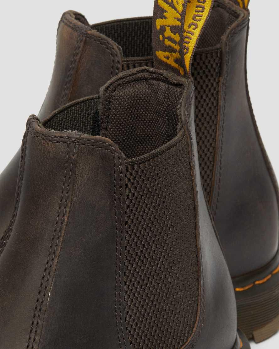 Dr Martens 2976 Slip Resistant Deri Chelsea Kadın Bilek Boy Bot Koyu Kahverengi  Türkiye |  10832-ZKSW