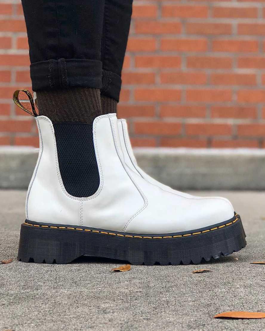 Dr Martens 2976 Smooth Deri Chelsea Erkek Kalın Taban Bot Beyaz  Türkiye |  97803-XLSU