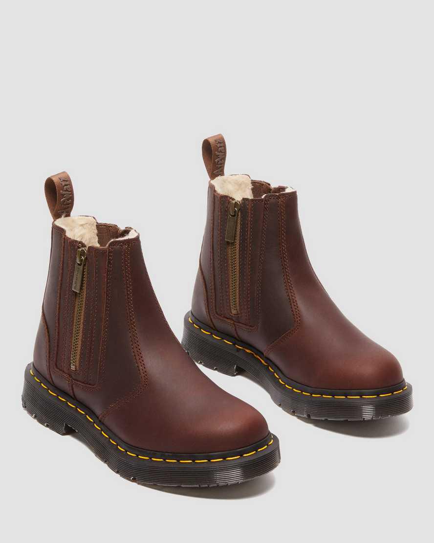 Dr Martens 2976 Wintergrip Zip Chelsea Kadın Kışlık Botlar Kahverengi  Türkiye |  42180-GHMR