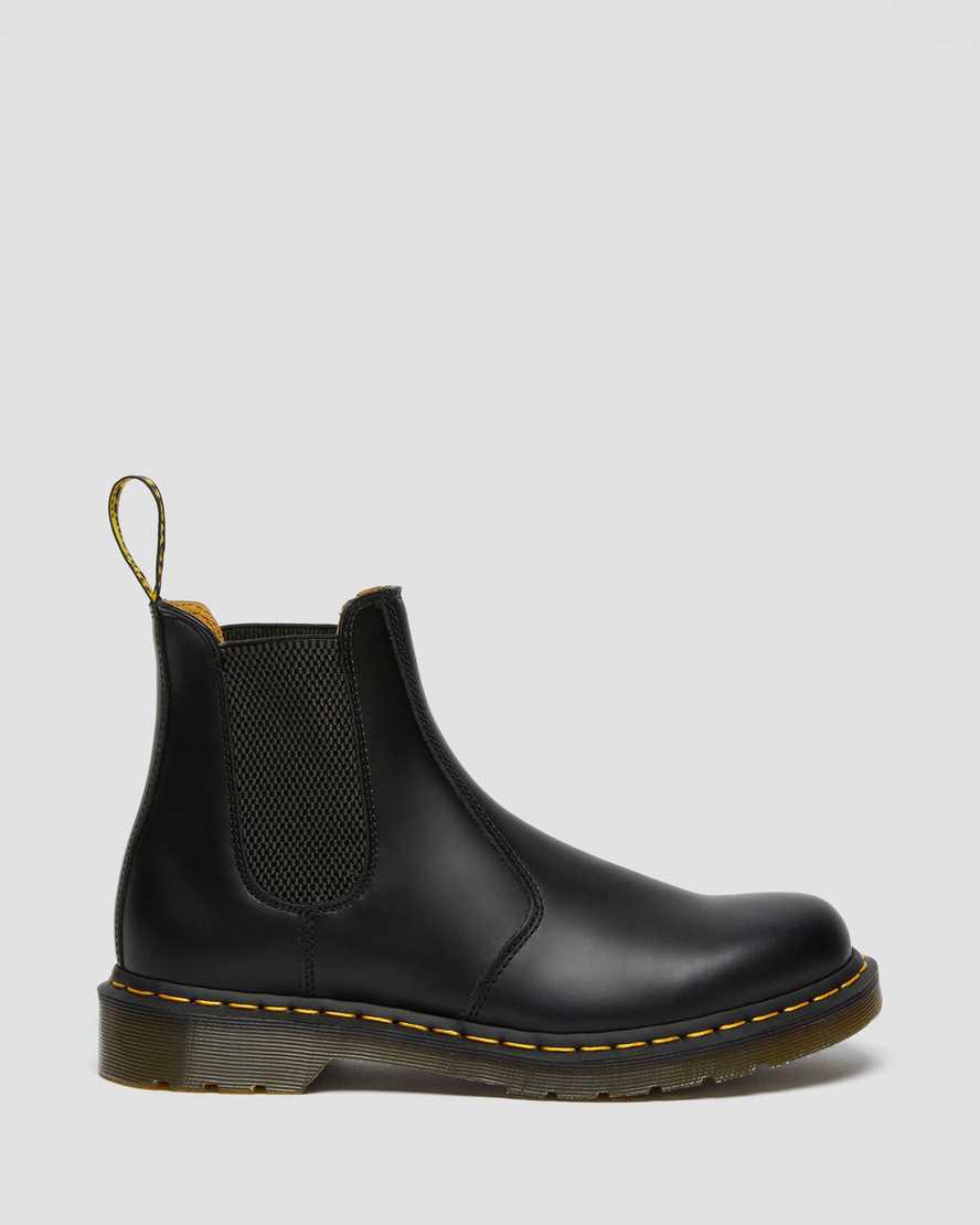 Dr Martens 2976 Yellow Stitch Smooth Deri Kadın Chelsea Bot Siyah  Türkiye |  05684-WXVG