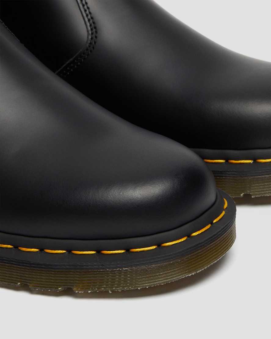 Dr Martens 2976 Yellow Stitch Smooth Deri Kadın Chelsea Bot Siyah  Türkiye |  05684-WXVG