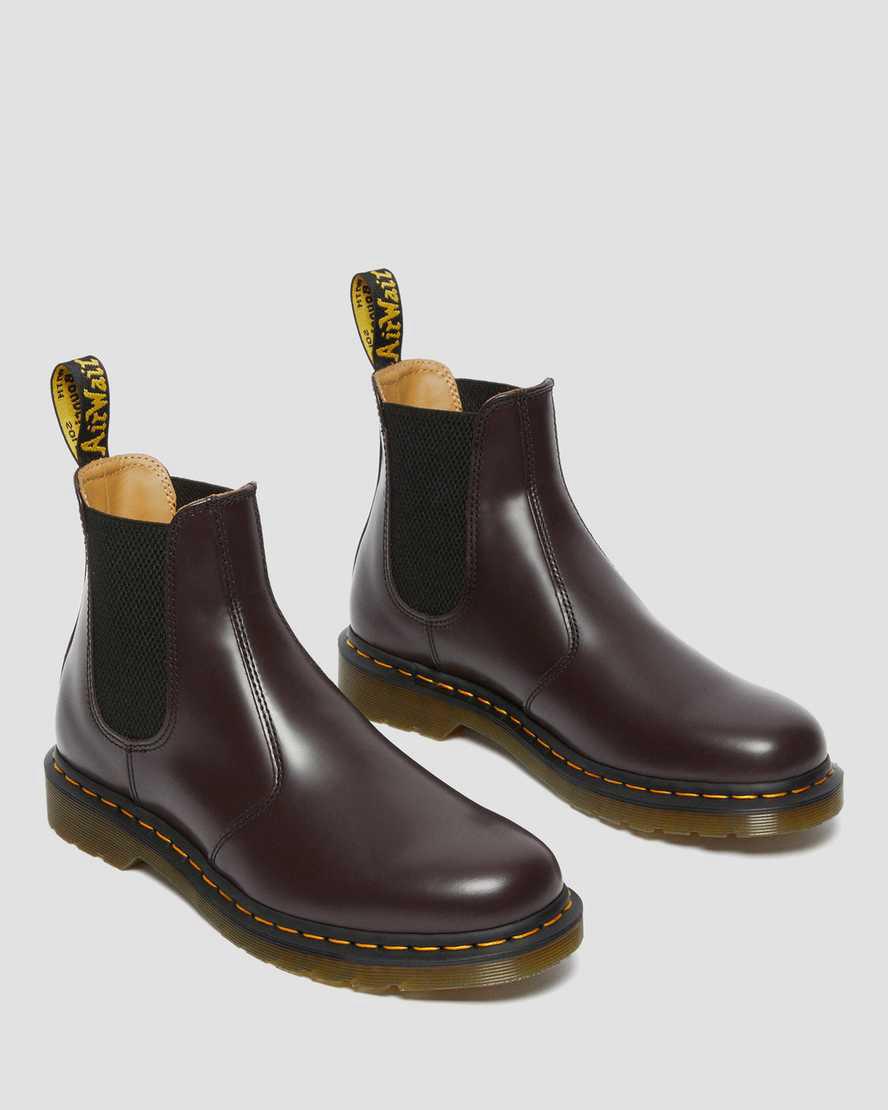 Dr Martens 2976 Yellow Stitch Smooth Deri Chelsea Kadın Bilek Boy Bot Bordo  Türkiye |  05736-EDFP