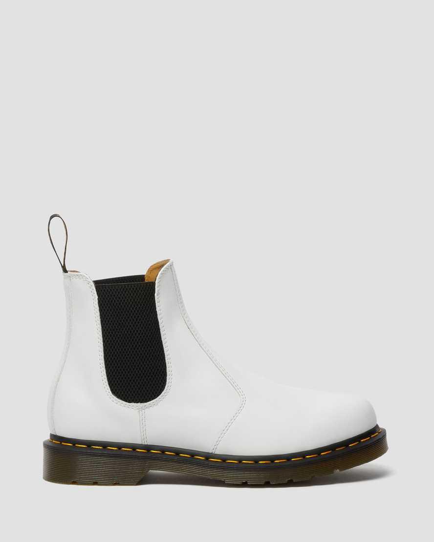 Dr Martens 2976 Yellow Stitch Smooth Deri Chelsea Erkek Originals Boots Beyaz  Türkiye |  41038-DXJK