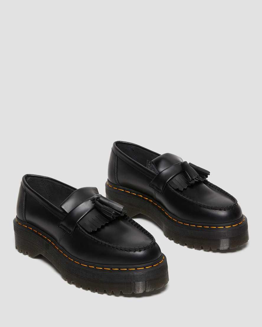 Dr Martens Adrian Deri Platform Tassel Erkek Loafer Ayakkabı Siyah  Türkiye |  17694-PUCY