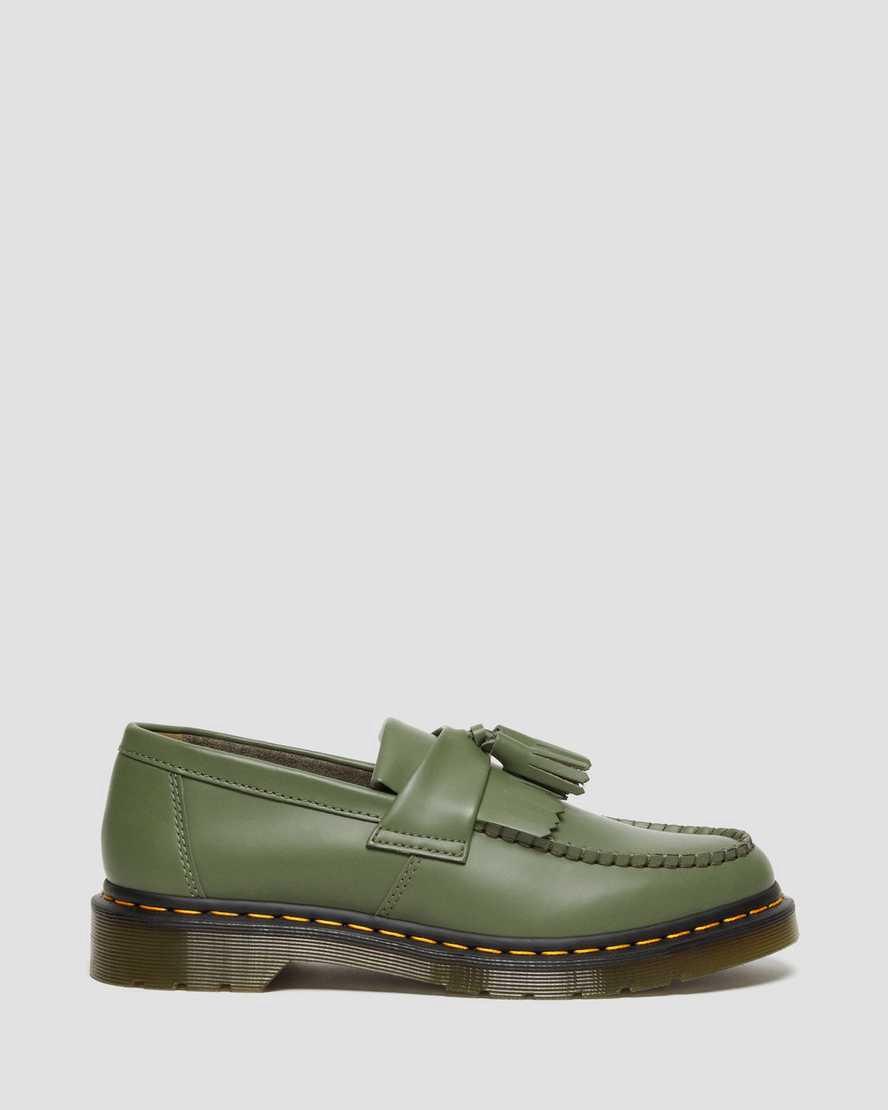 Dr Martens Adrian Yellow Stitch Deri Tassel Kadın Loafer Ayakkabı Haki Yeşil  Türkiye |  08476-NOZL