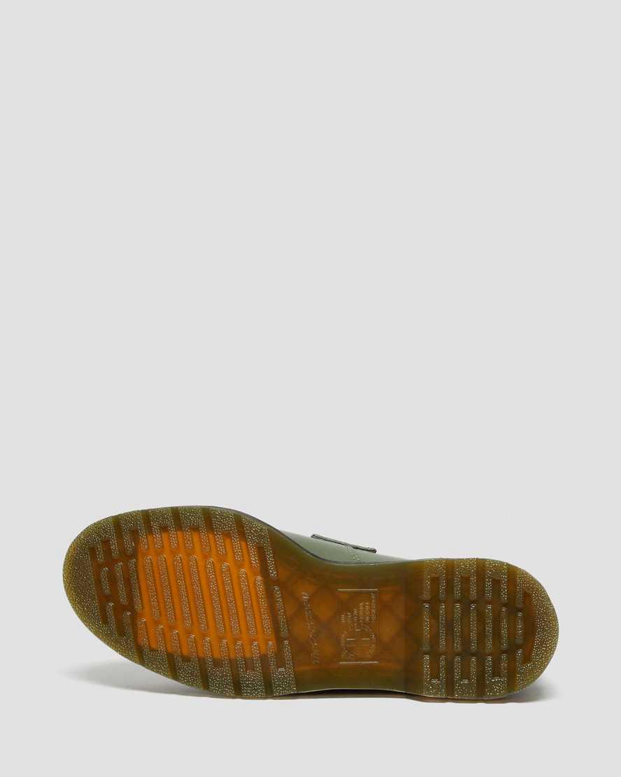 Dr Martens Adrian Yellow Stitch Deri Tassel Kadın Loafer Ayakkabı Haki Yeşil  Türkiye |  08476-NOZL