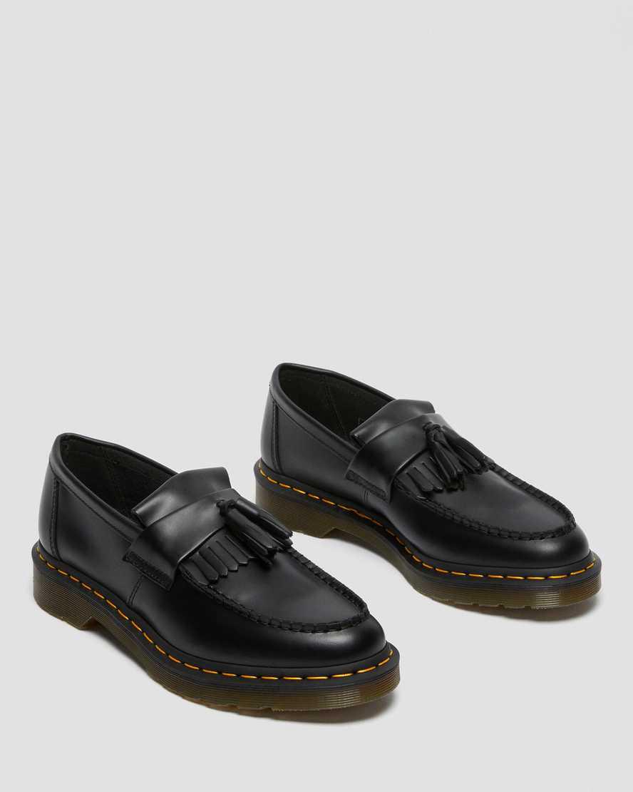 Dr Martens Adrian Yellow Stitch Deri Tassel Erkek Loafer Ayakkabı Siyah  Türkiye |  71954-MATG