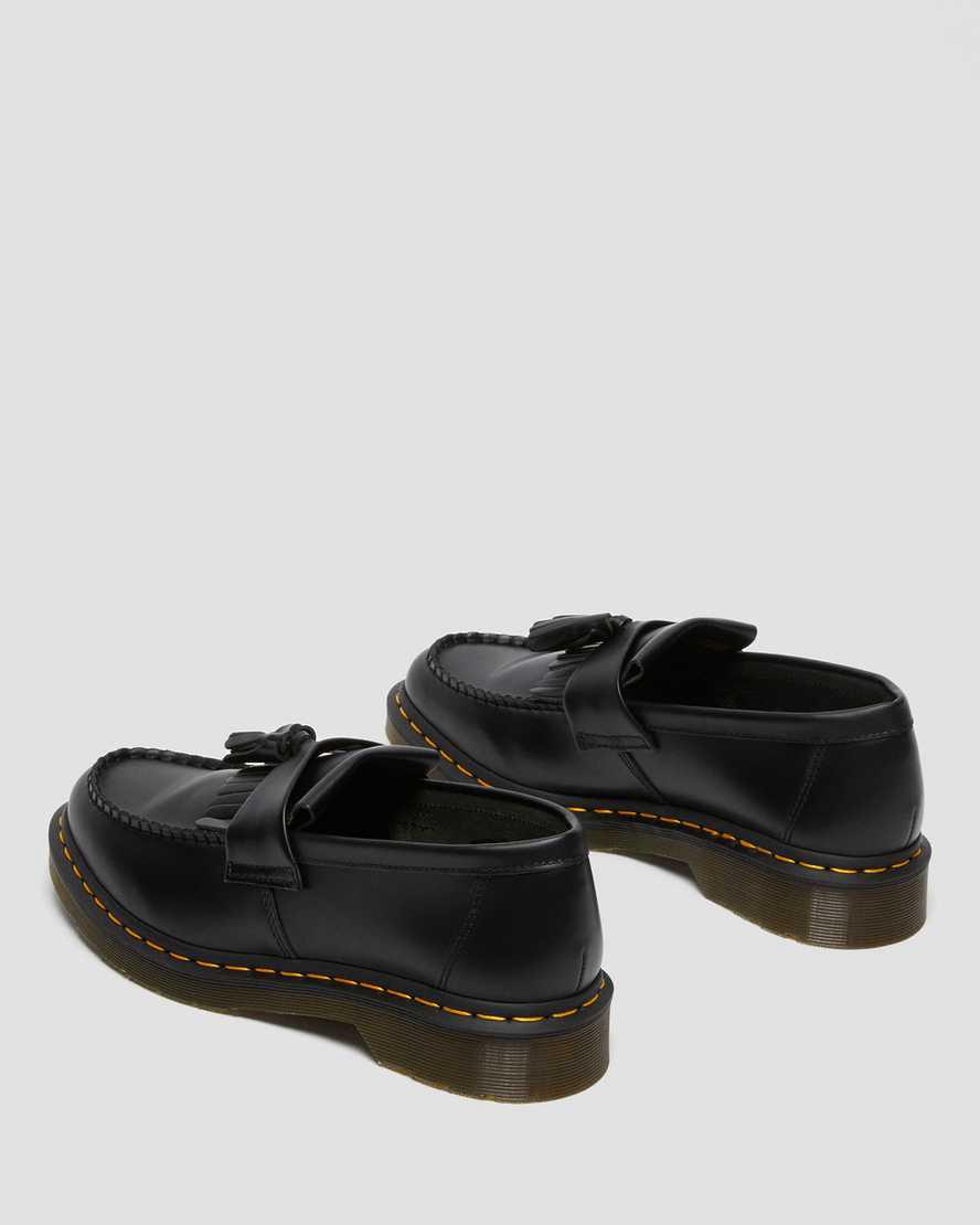 Dr Martens Adrian Yellow Stitch Deri Tassel Erkek Loafer Ayakkabı Siyah  Türkiye |  71954-MATG