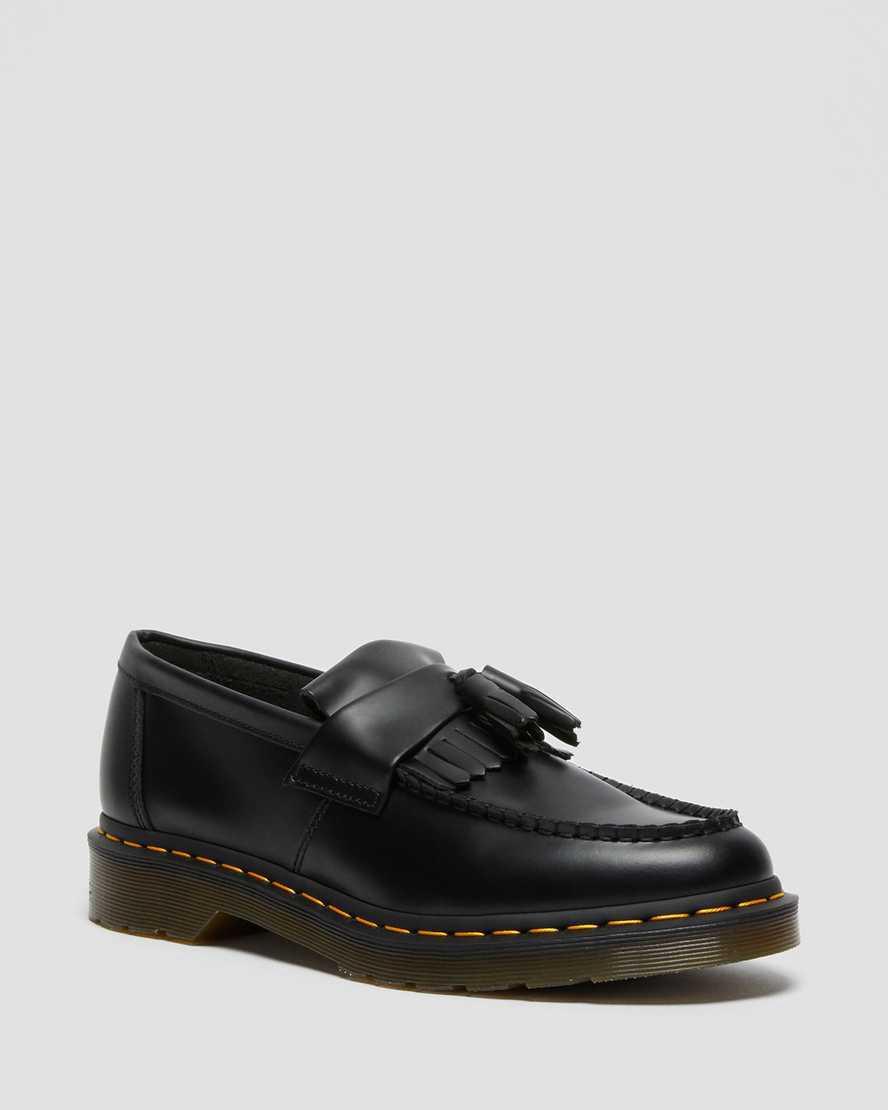 Dr Martens Adrian Yellow Stitch Deri Tassel Erkek Loafer Ayakkabı Siyah  Türkiye |  71954-MATG