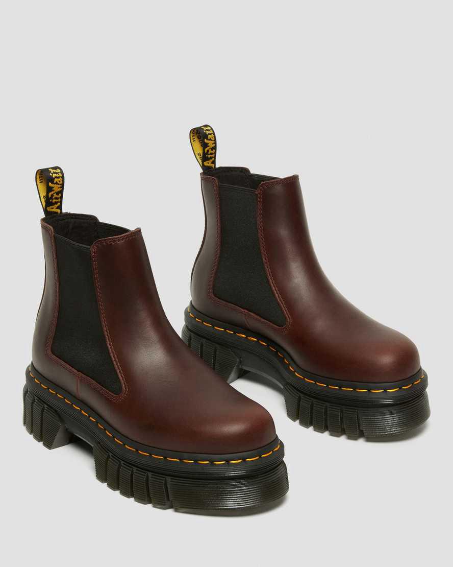 Dr Martens Audrick Brando Deri Chelsea Kadın Kalın Taban Bot Kahverengi  Türkiye |  38719-RWGF