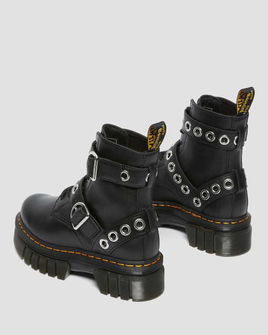 Dr Martens Audrick Hardware Deri Platform Kadın Bilek Boy Bot Siyah  Türkiye |  16403-SQED