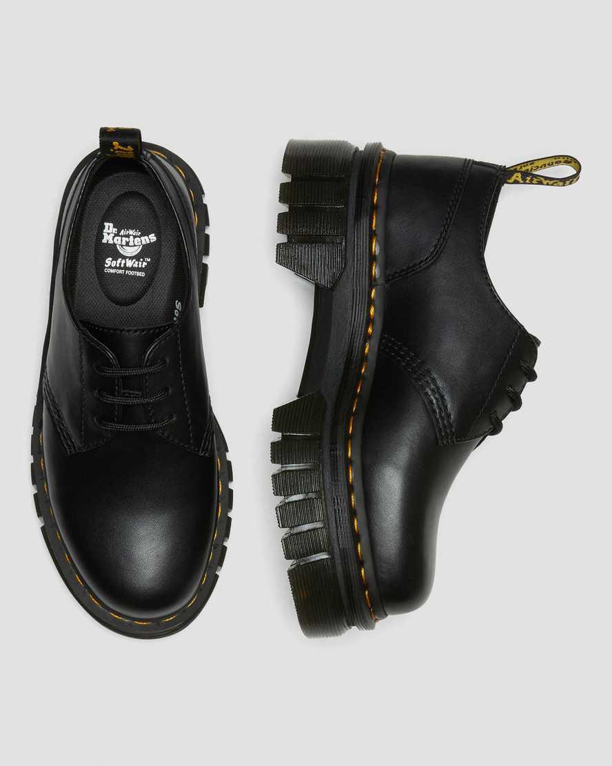 Dr Martens Audrick Nappa Deri Platform Erkek Oxford Ayakkabı Siyah  Türkiye |  56342-CWZH