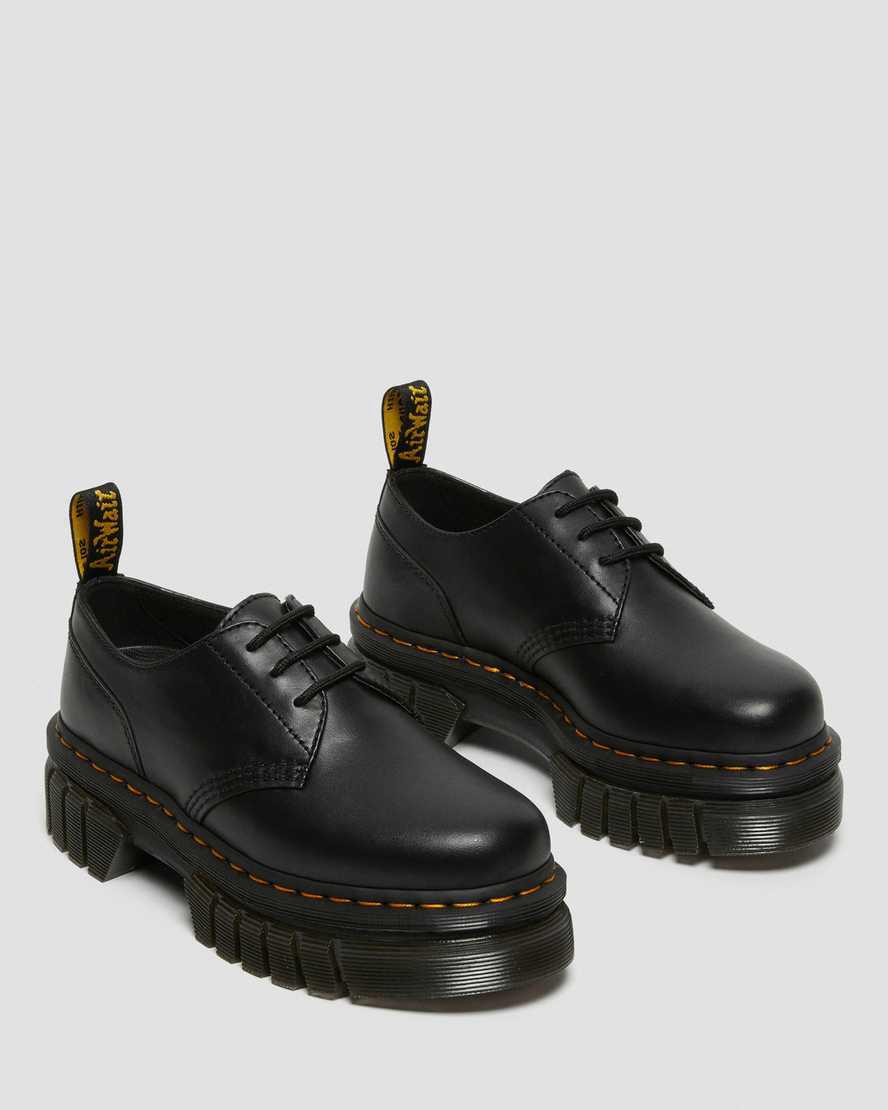 Dr Martens Audrick Nappa Deri Platform Erkek Oxford Ayakkabı Siyah  Türkiye |  56342-CWZH