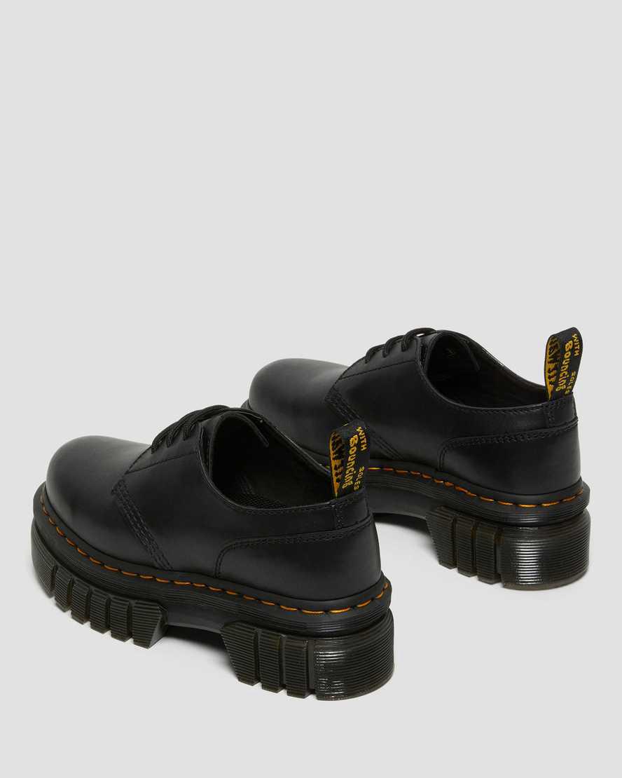 Dr Martens Audrick Nappa Deri Platform Erkek Oxford Ayakkabı Siyah  Türkiye |  56342-CWZH