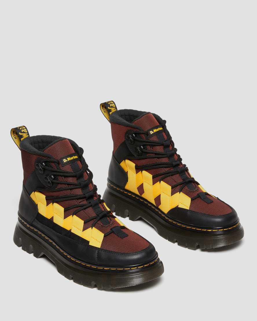 Dr Martens Boury Warmwair Contrast Erkek Bilek Boy Bot Black/Tan Ajax / 50/50  Türkiye |  69078-UZKF