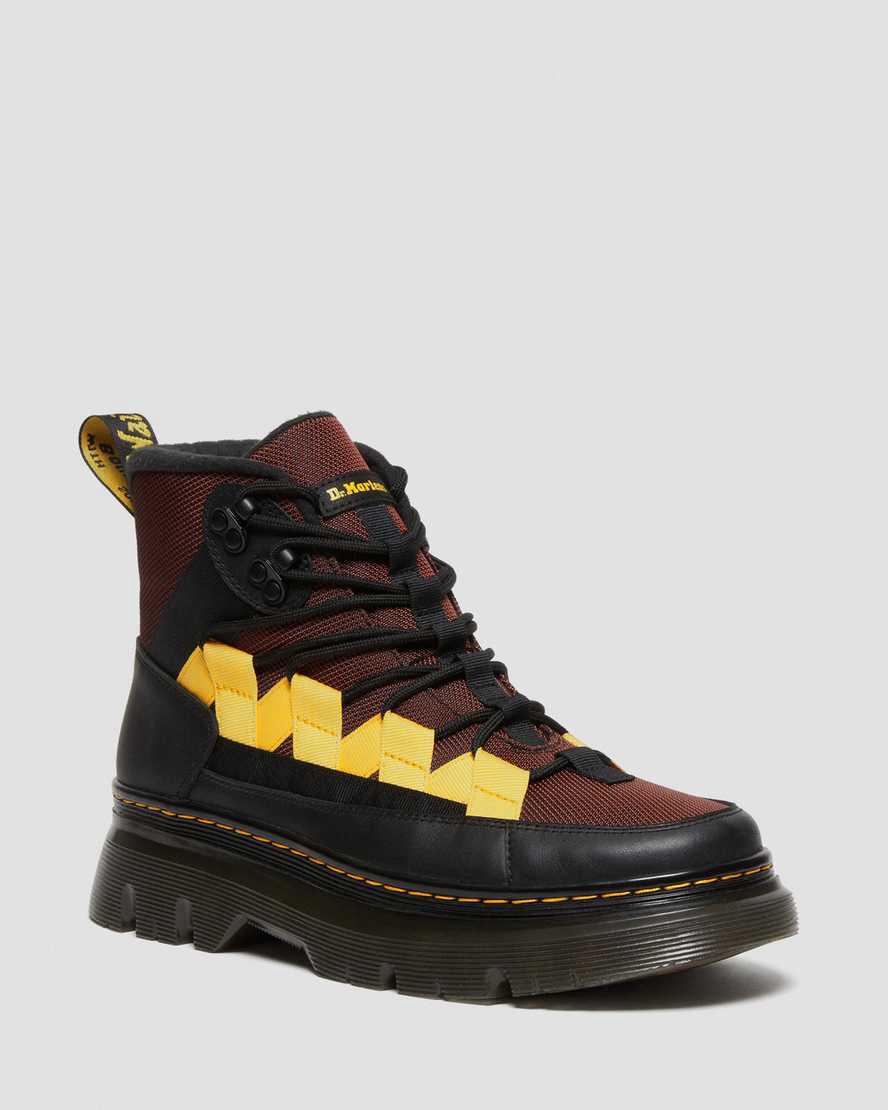 Dr Martens Boury Warmwair Contrast Erkek Bilek Boy Bot Black/Tan Ajax / 50/50  Türkiye |  69078-UZKF