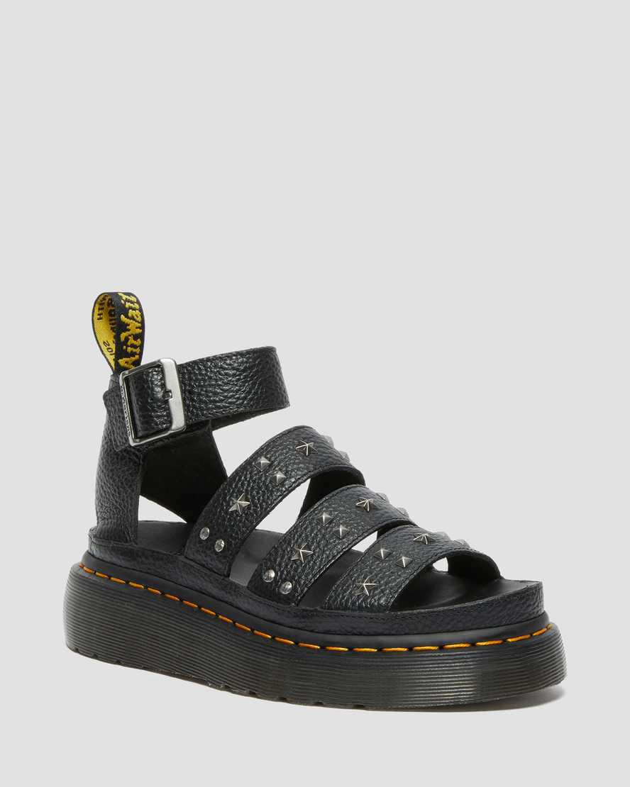 Dr Martens Clarissa Milled Nappa Platform Askılı Kadın Gladyatör Sandalet Siyah  Türkiye |  87351-CVER