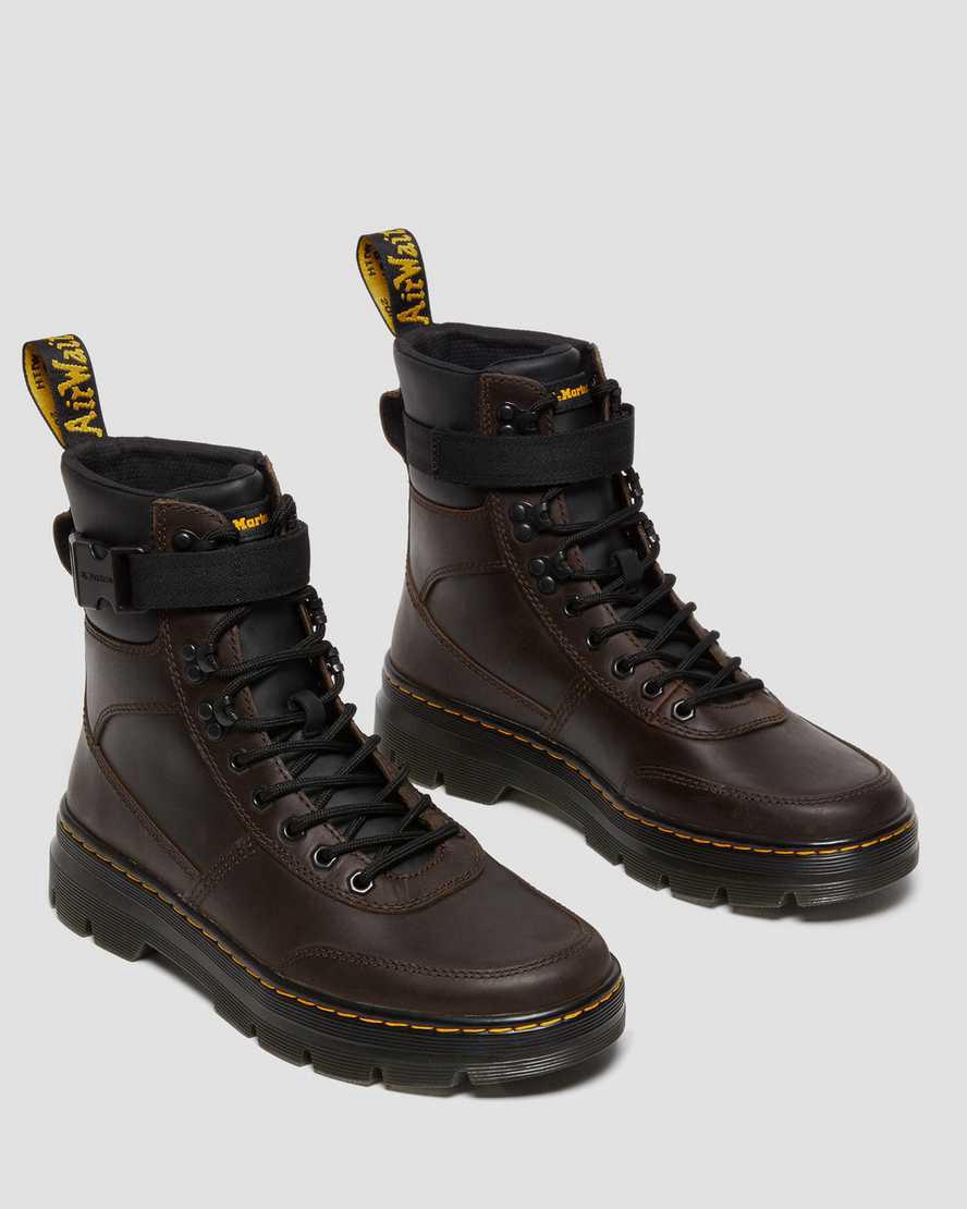 Dr Martens Combs Tech Crazy Horse Deri Erkek Bilek Boy Bot Koyu Kahverengi  Türkiye |  10768-IBLJ