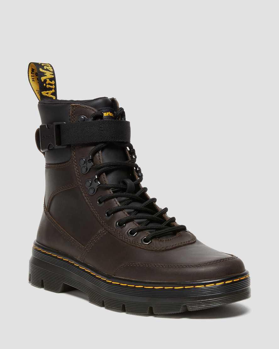 Dr Martens Combs Tech Crazy Horse Deri Erkek Bilek Boy Bot Koyu Kahverengi  Türkiye |  10768-IBLJ