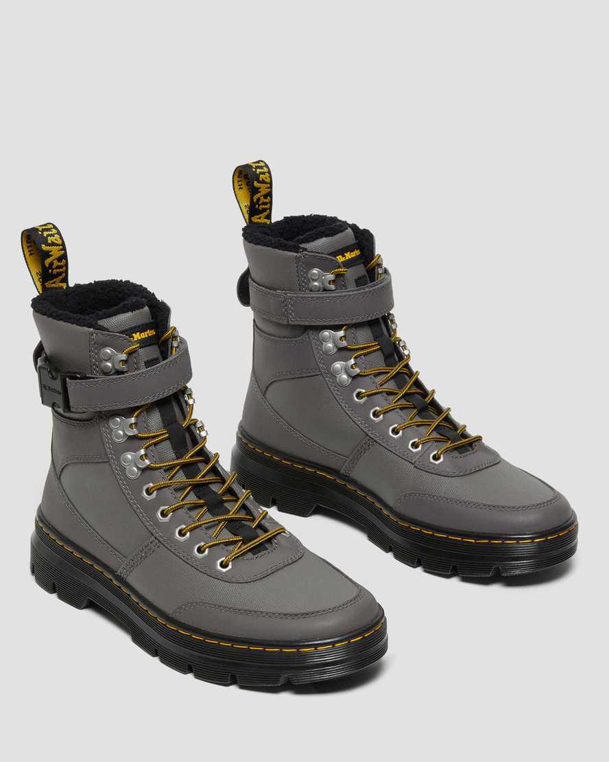 Dr Martens Combs Tech Faux Fur-Astar Erkek Günlük Bot Gri  Türkiye |  68710-FDLM