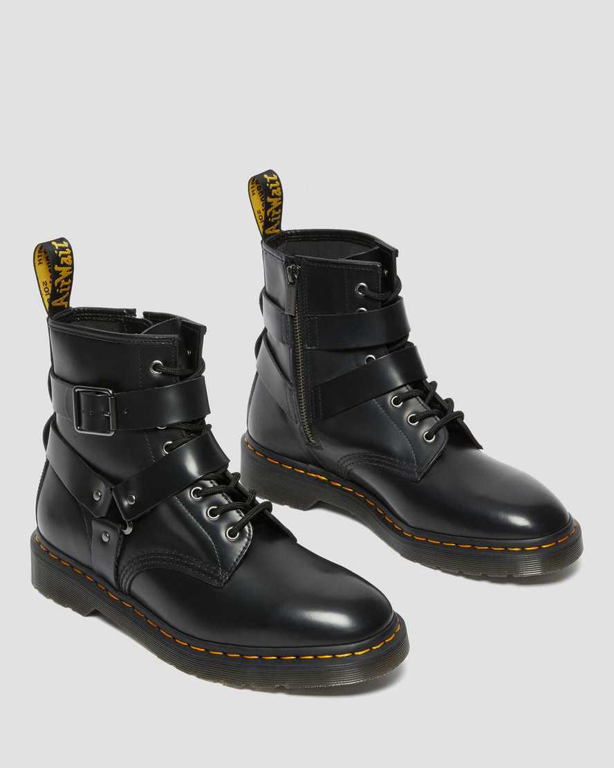 Dr Martens Cristofor Deri Harness Dantel Up Erkek Bilek Boy Bot Siyah  Türkiye |  26874-TWPS