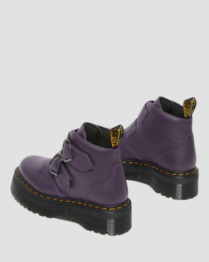 Dr Martens Devon Heart Deri Platform Kadın Bilek Boy Bot Blackcurrant  Türkiye |  34675-GREA