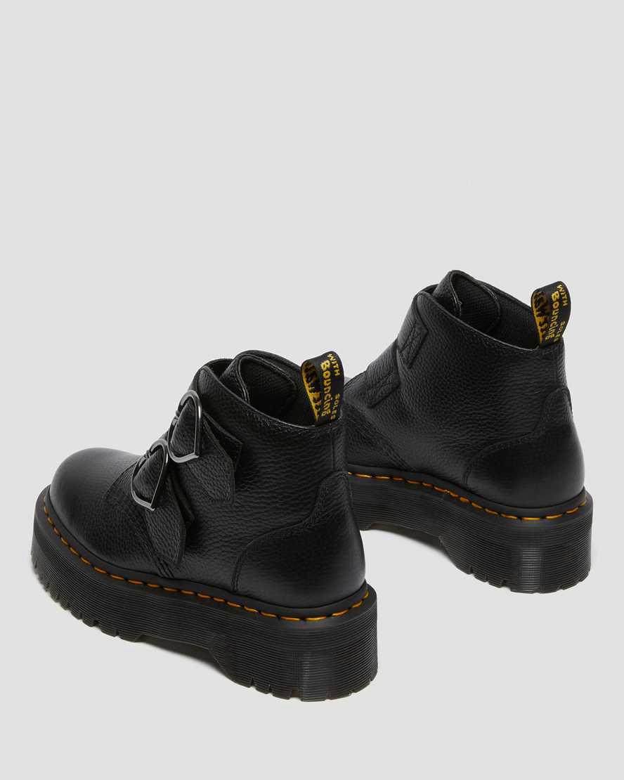 Dr Martens Devon Heart Deri Platform Kadın Bilek Boy Bot Siyah  Türkiye |  90835-SJMN