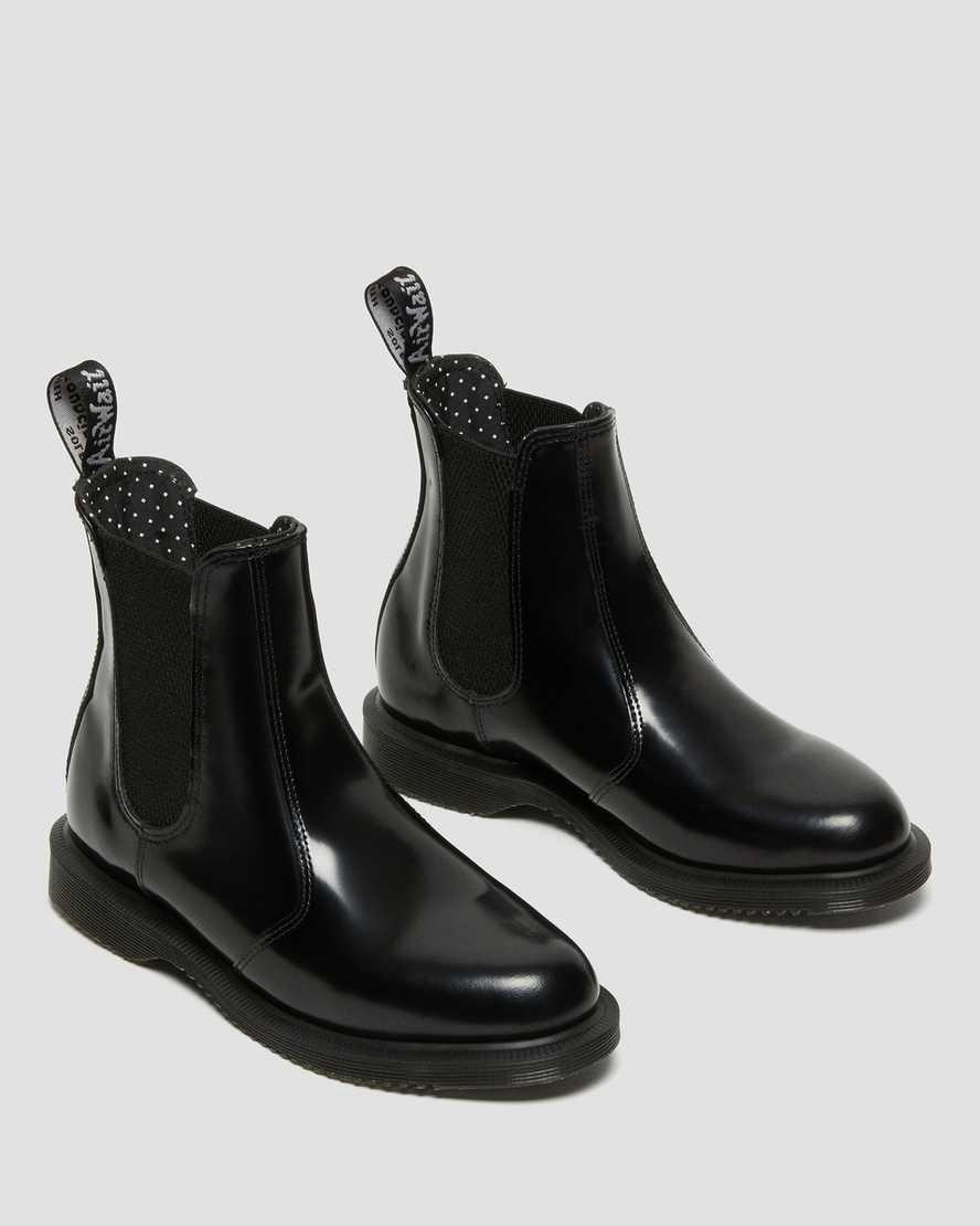 Dr Martens Flora Smooth Deri Chelsea Kadın Bilek Boy Bot Siyah  Türkiye |  75698-CNQS