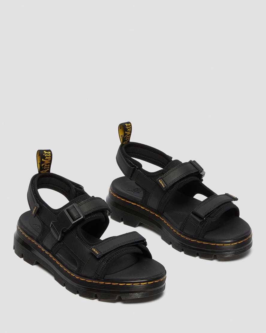 Dr Martens Forster Webbing Erkek Sandalet Siyah  Türkiye |  36790-QIFX