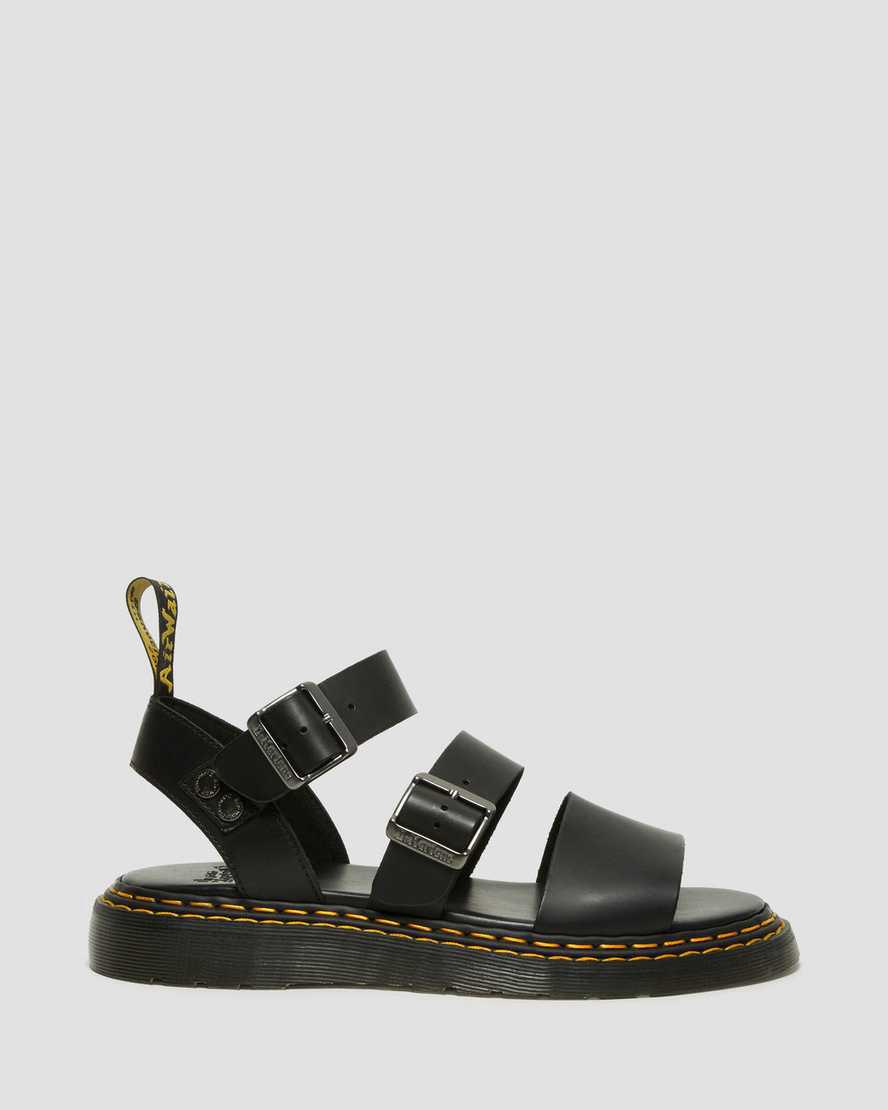 Dr Martens Gryphon Double Stitch Brando Deri Erkek Sandalet Siyah  Türkiye |  90461-SCPH