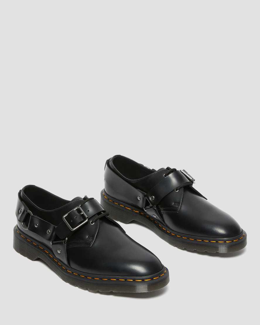 Dr Martens Henree Polished Smooth Deri Tokalı Erkek Oxford Ayakkabı Siyah  Türkiye |  16283-GFJI