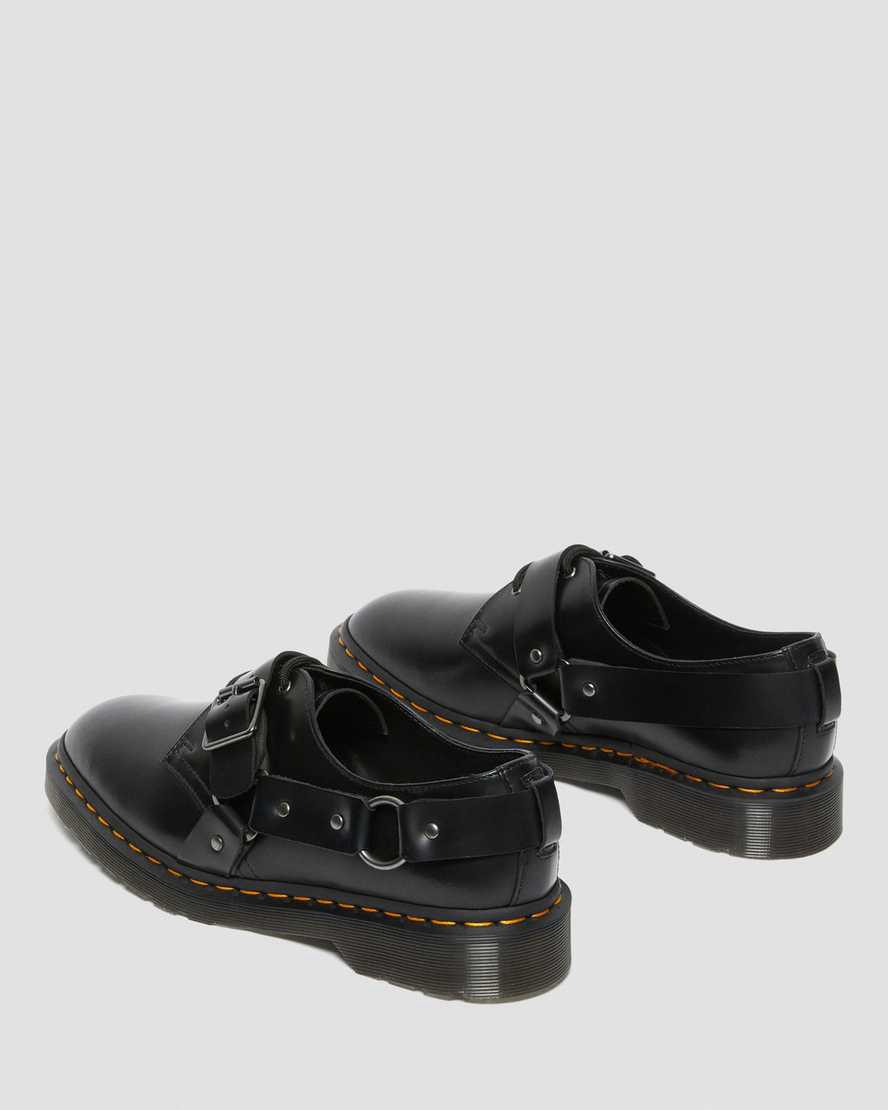 Dr Martens Henree Polished Smooth Deri Tokalı Erkek Oxford Ayakkabı Siyah  Türkiye |  16283-GFJI