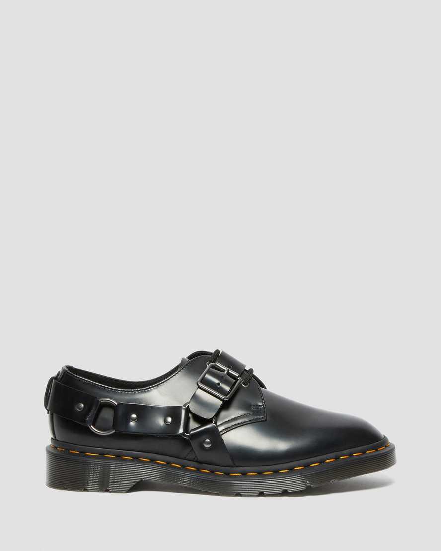 Dr Martens Henree Polished Smooth Deri Tokalı Erkek Oxford Ayakkabı Siyah  Türkiye |  16283-GFJI