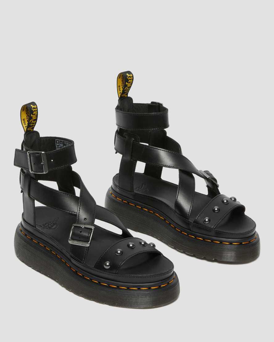 Dr Martens Imojeen Brando Deri Stud Platform Kadın Gladyatör Sandalet Siyah  Türkiye |  92806-XFMJ