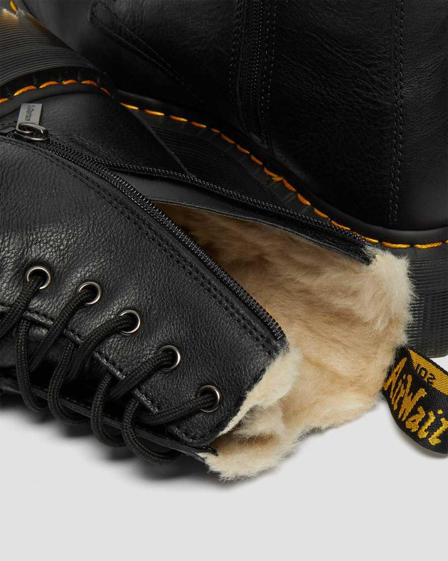 Dr Martens Jadon Boot Deri Faux Fur Astar Platforms Kadın Kışlık Botlar Siyah  Türkiye |  54382-UDHR