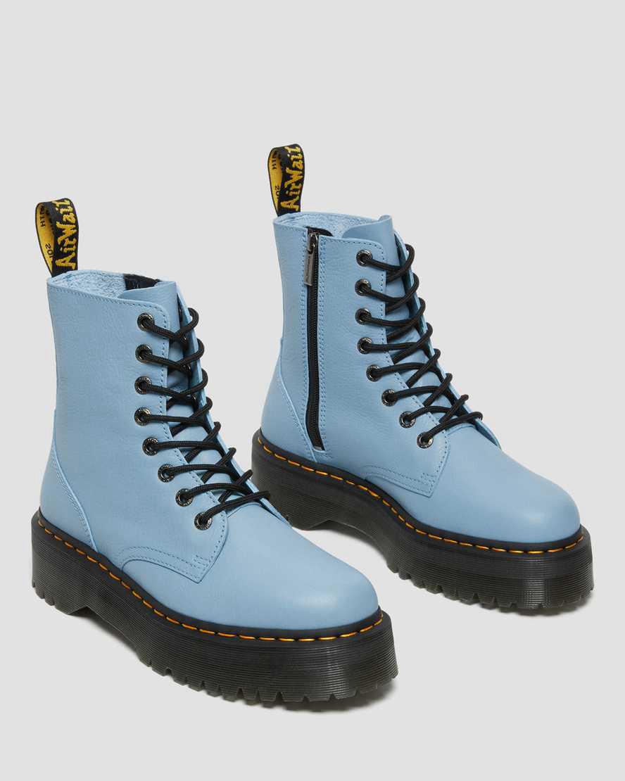 Dr Martens Jadon Boot III Pisa Deri Platforms Kadın Bilek Boy Bot Mavi  Türkiye |  92564-LHUN