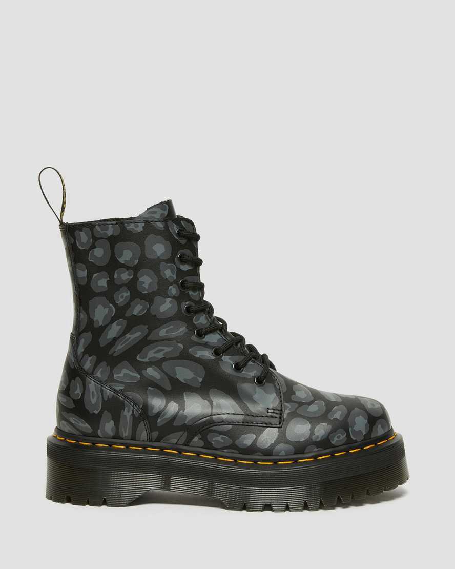 Dr Martens Jadon Boot Leopard Print Erkek Kalın Taban Bot Siyah  Türkiye |  84612-ISRD