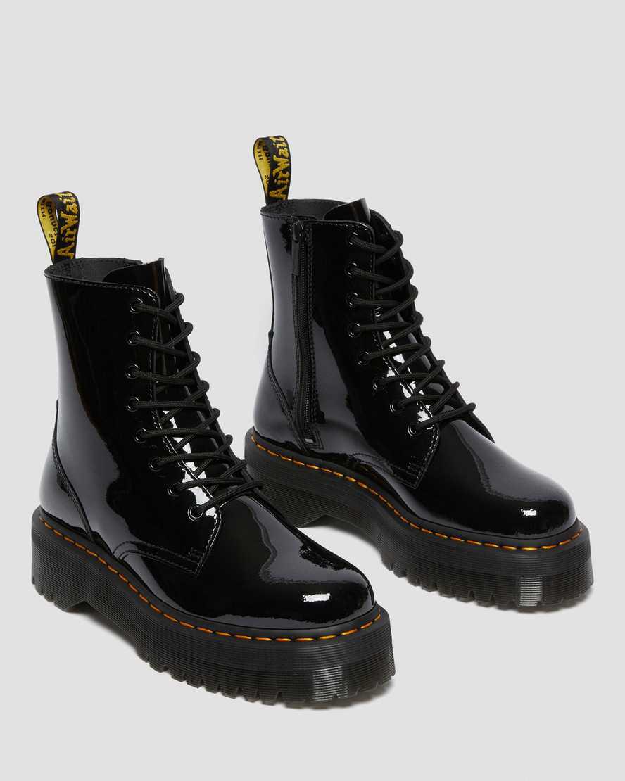 Dr Martens Jadon Boot Rugan Deri Platforms Kadın Bilek Boy Bot Siyah  Türkiye |  26730-KURO