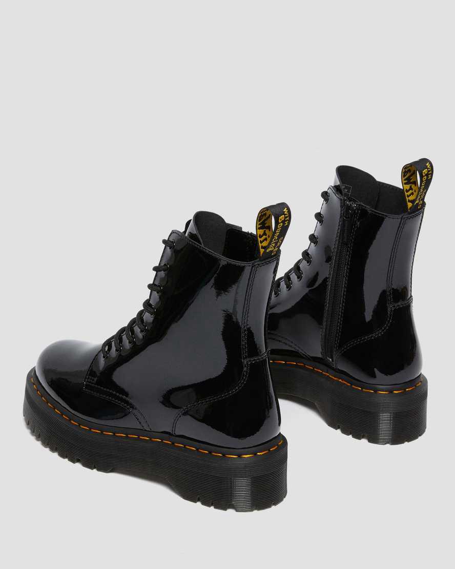 Dr Martens Jadon Boot Rugan Deri Platforms Kadın Bilek Boy Bot Siyah  Türkiye |  26730-KURO