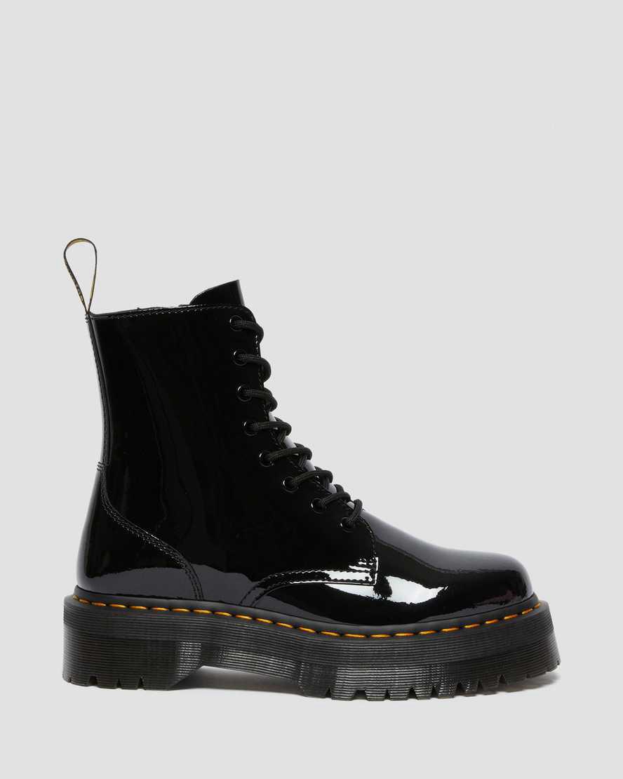 Dr Martens Jadon Boot Rugan Deri Platforms Kadın Bilek Boy Bot Siyah  Türkiye |  26730-KURO